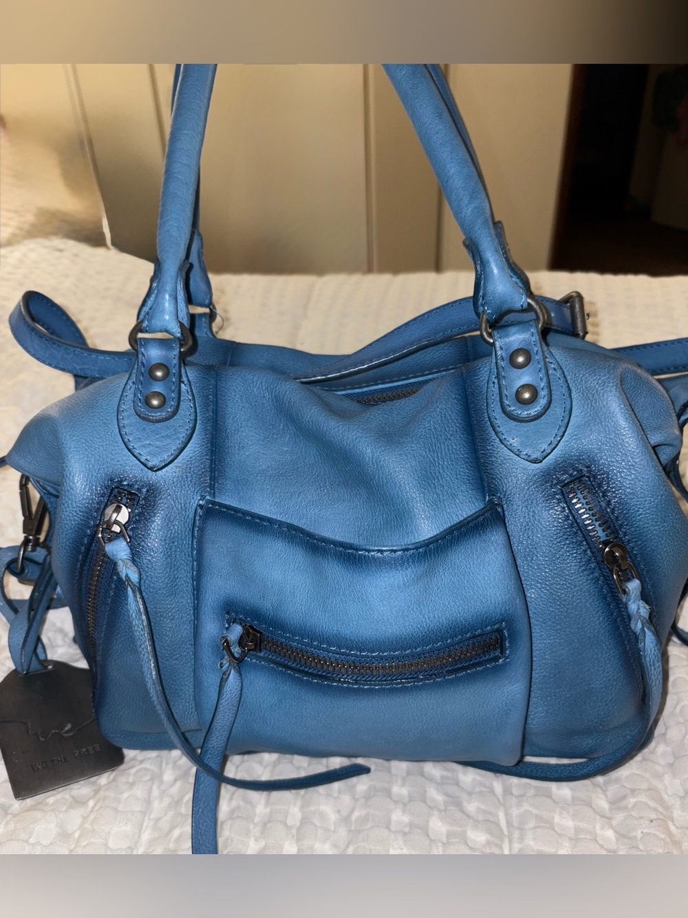 Free People Baby Emerson Tote Bag - Santorini Blue